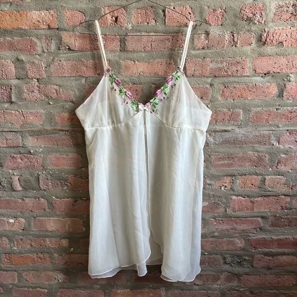 Cinema Etoile Dresses & Skirts - Sheer Cream White Floral Embroidered Camisole women large